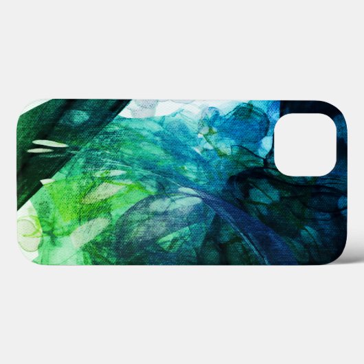 Blauwe groene abstracte kunst Case-Mate iPhone case (Achterkant (horizontaal))