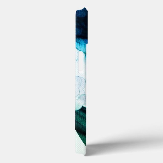 Blauwe groene abstracte kunst Case-Mate iPhone case (Achterkant / Rechts)