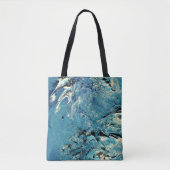 Blauwe groene abstracte kunsttas tote bag (Voorkant)