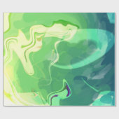 Blauwe Groene Abstracte Oceaan Cadeaupapier (Vlak)