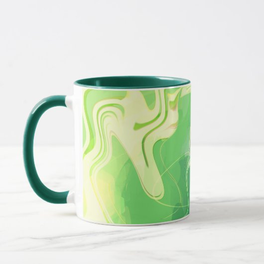 Blauwe Groene Abstracte Oceaan Mok (Links)