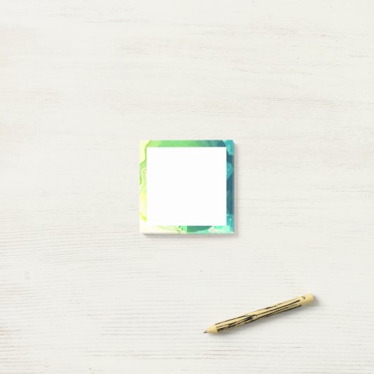 Blauwe Groene Abstracte Oceaan Post-it® Notes (Op bureau)