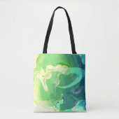Blauwe Groene Abstracte Oceaan Tote Bag (Voorkant)