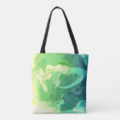 Blauwe Groene Abstracte Oceaan Tote Bag (Achterkant)