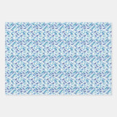 Blauwe & groene abstracte patronen op wit inpakpapier vel (Voorkant 2)