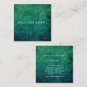 Blauwe groene Abstracte schoonheidslijst Vierkante Visitekaartje (Voorkant / Achterkant)