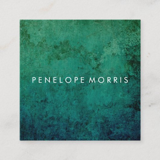 Blauwe groene Abstracte schoonheidslijst Vierkante Visitekaartje (Voorkant)