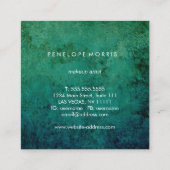 Blauwe groene Abstracte schoonheidslijst Vierkante Visitekaartje (Achterkant)