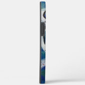 Blauwe groene Abstracte ventilatordozen Case-Mate iPhone Case (Achterkant / Rechts)