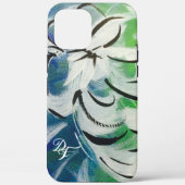 Blauwe groene Abstracte ventilatordozen Case-Mate iPhone Case (Achterkant)