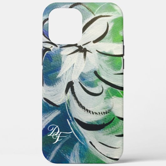Blauwe groene Abstracte ventilatordozen Case-Mate iPhone Case (Achterkant)