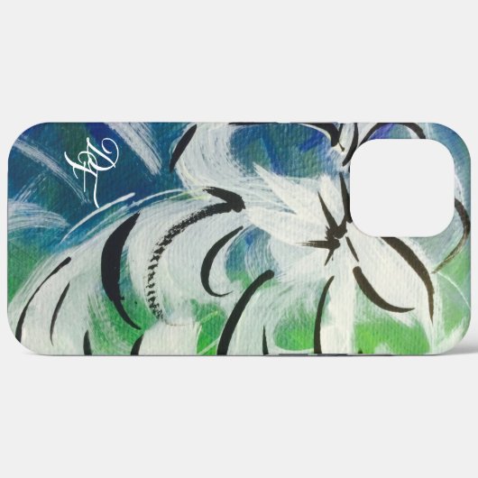 Blauwe groene Abstracte ventilatordozen Case-Mate iPhone Case (Achterkant (horizontaal))