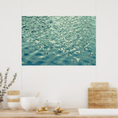 Blauwe groene Abstracte waterfoto Poster (Keuken)