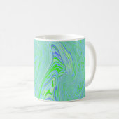 Blauwe Groene Amoeba Wave Koffiemok (Voorkant rechts)
