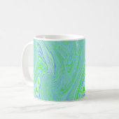 Blauwe Groene Amoeba Wave Koffiemok (Voorkant links)