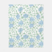 Blauwe Groene Aquarel Wilde Bloem Fleece Deken (Voorkant)