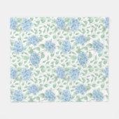 Blauwe Groene Aquarel Wilde Bloem Fleece Deken (Voorkant (Horizontaal))