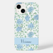 Blauwe Groene Aquarel Wilde Bloem Naam Case-Mate iPhone Case (Achterkant)