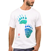 Blauwe groene Beren poten - Mannen Basic T-shirt