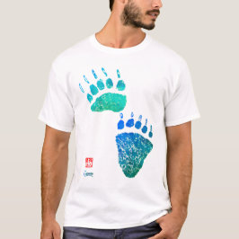 Blauwe groene Beren poten - Mannen Basic T-shirt