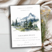 Blauwe Groene Berg Landschap Schets Verjaardag Kaart