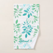 Blauwe groene bladeren bad handdoek (Handdoek)