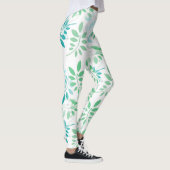 Blauwe groene bladeren leggings (Rechts)