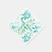 Blauwe groene bladeren servet (Hoek)