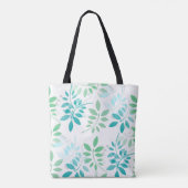 Blauwe groene bladeren tote bag (Achterkant)