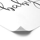 Blauwe groene bloem baby shower welkom bord poster (Hoek)