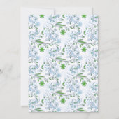 Blauwe groene bloemen 25e jubileum kaart (Achterkant)