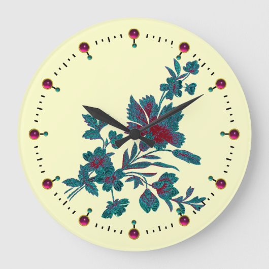 BLAUWE GROENE BLOEMENBOeket MET ANJER Grote Klok (Voorkant)