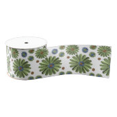blauwe groene - bloemkool grosgrain lint (Spoel)