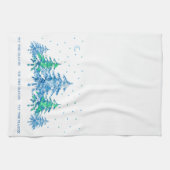 Blauwe groene bomen bos T's is de seizoenkwallen Theedoek (Horizontaal)