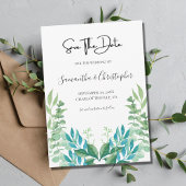 Blauwe groene boon Eucalyptus Leaves Save The Date