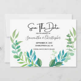 Blauwe groene boon Eucalyptus Leaves Save The Date