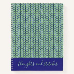 BLAUWE GROENE BREI 8.5x11 Spiraal Notebook + Tekst Notitieboek