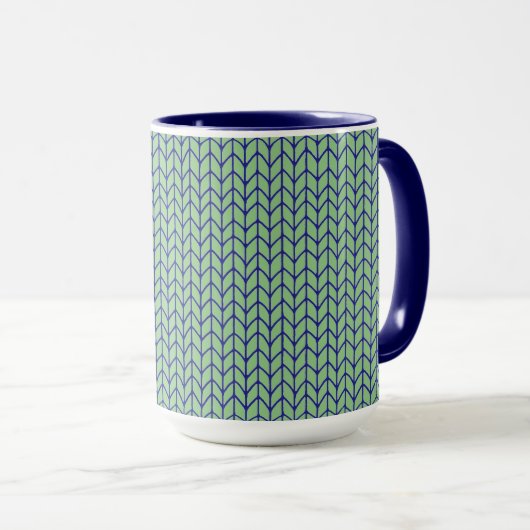BLAUWE GROENE BREI Navy Combo Mok (Voorkant rechts)