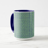 BLAUWE GROENE BREI Navy Combo Mok (Voorkant links)