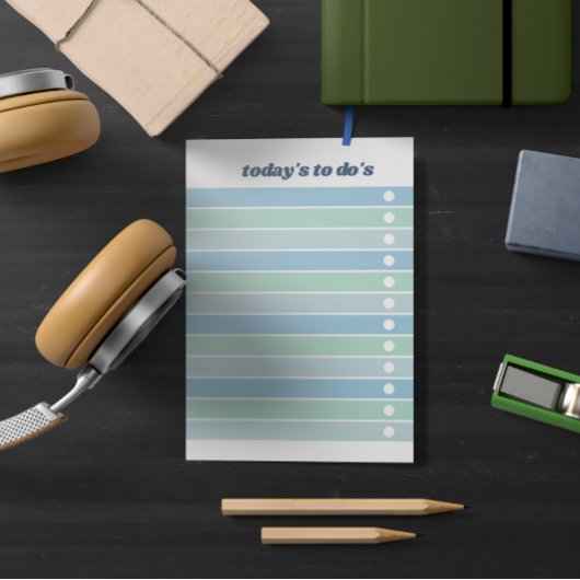 Blauwe groene checklist vandaag te doen post-it® notes