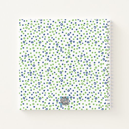 Blauwe groene cirkels Stippen Schetkboekbulletblad Notitieboek (Achterkant)