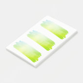 Blauwe Groene de Waterverf van de Borstel van de L Post-it® Notes (Schuin)