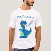 Blauwe Groene Dinosaurus Verjaardag Papa van Verja T-shirt (Voorkant)