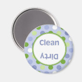 Blauwe Groene Dot Schoon/Vuile Vaatwasser Magneet (Voorkant / Achterkant)