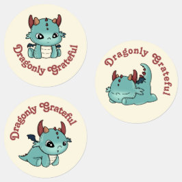 Blauwe groene draak baby dankbare sticker