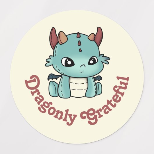 Blauwe groene draak baby dankbare sticker (Design 1)