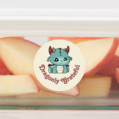 Blauwe groene draak baby dankbare sticker (Aangebracht)