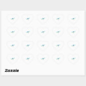 Blauwe & Groene Dragonfly Hart Sticker (Vel)