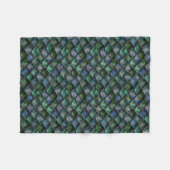Blauwe groene drakenschalen fleece deken (Voorkant (Horizontaal))