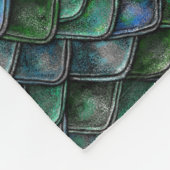 Blauwe groene drakenschalen fleece deken (Hoek)